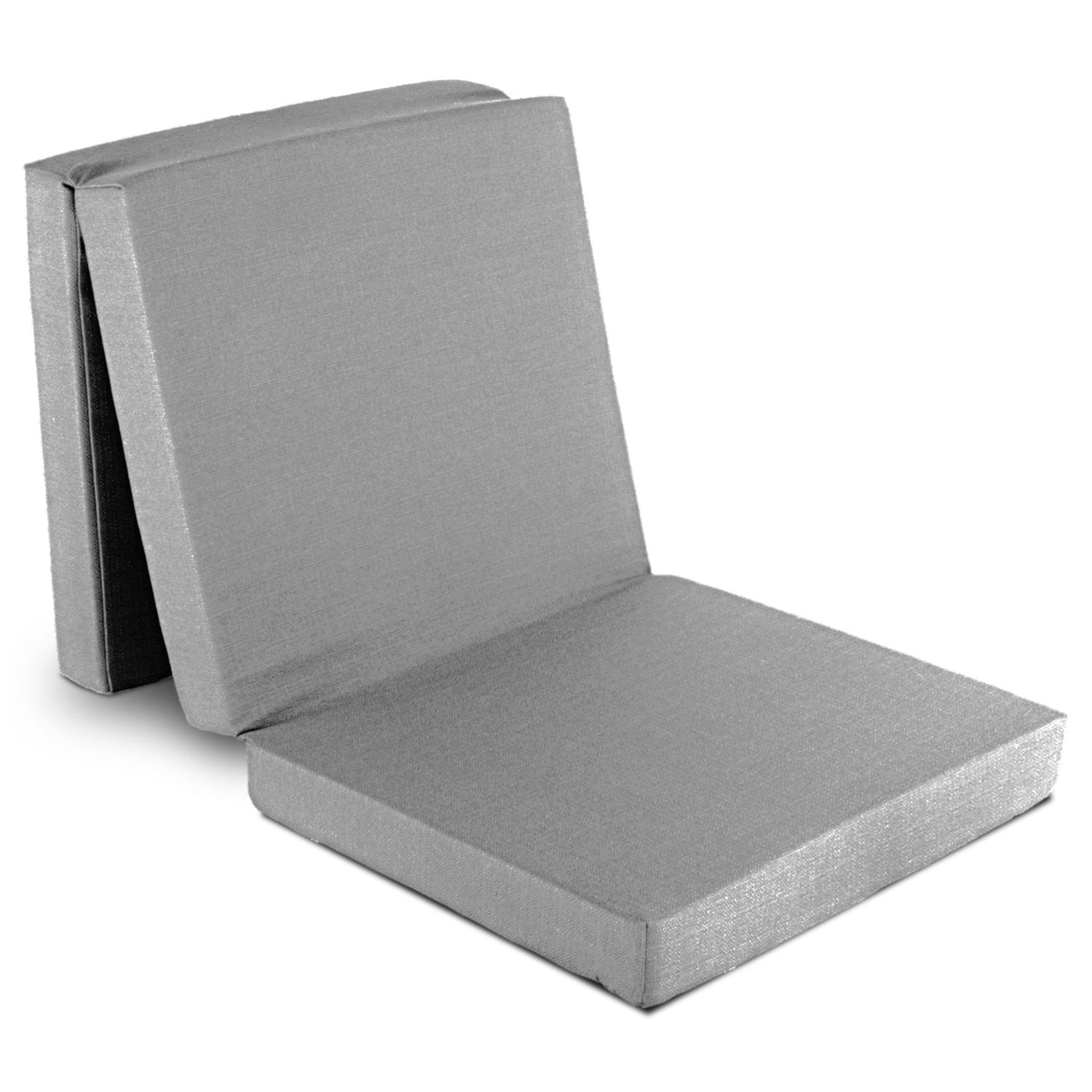 CloudComfort Premium opvouwmatras 70 x 195 cm, zilverkleurig, 10 cm dik, bekleed met meubelstof