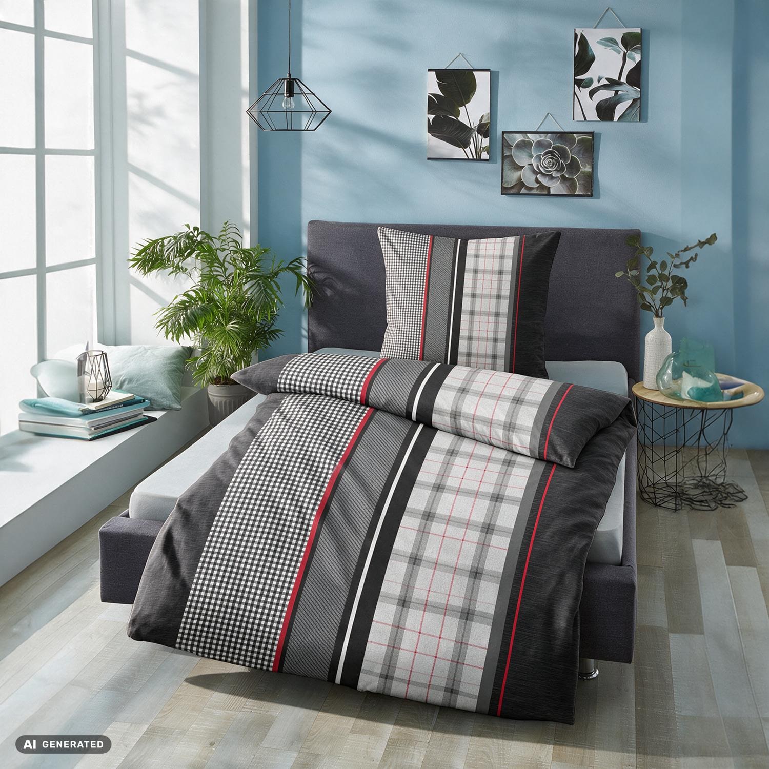 Poly-Cotton Flanell Bettwäsche 140 x 200 cm + 70 x 90 cm