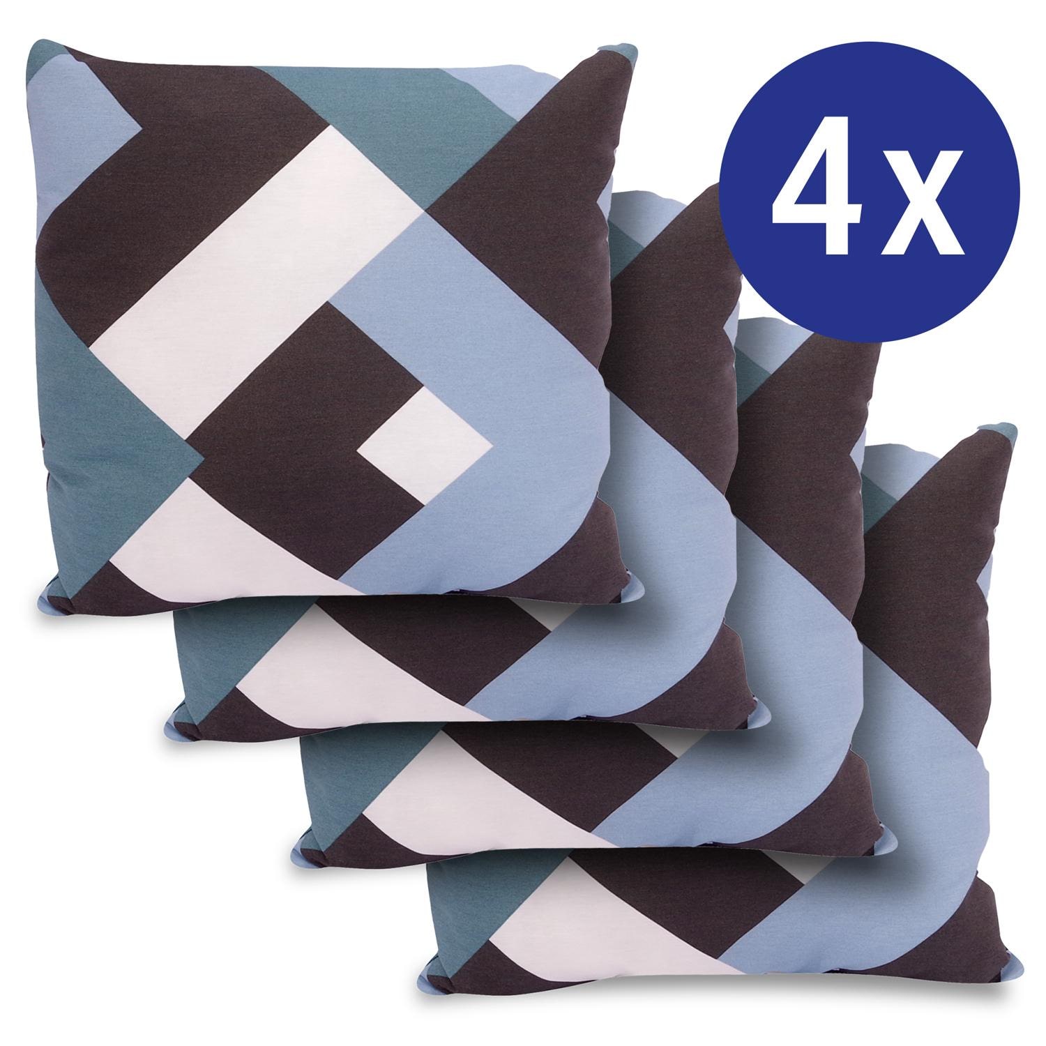 Sett med 4 dekorative puter mosaikk 45 x 45 cm