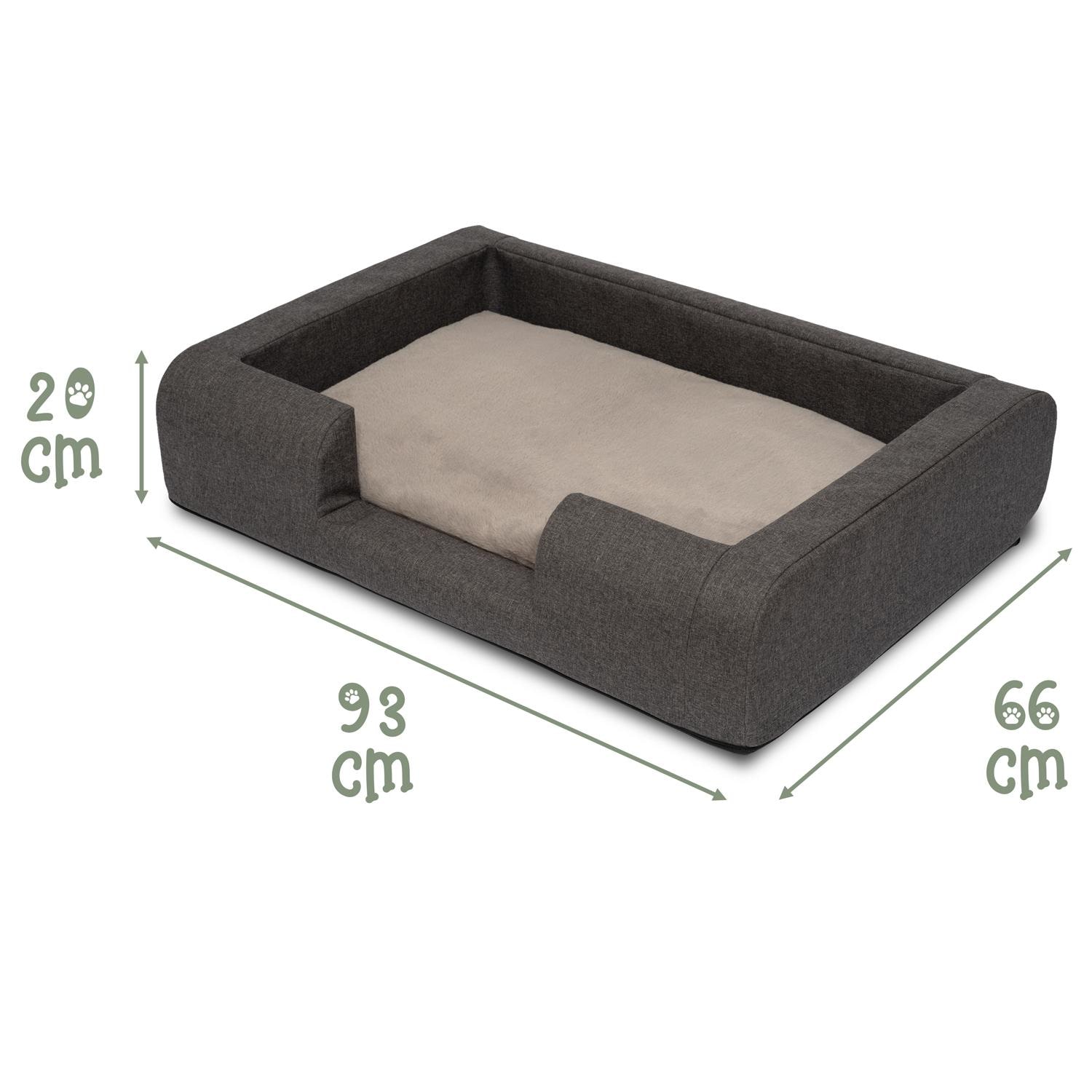 Petzzz ergonomic dog bed Daisy M 93 x 66 x 20 cm with orthopaedic inner cushion
