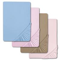 Pacote económico 4 cores Castell lençol de jersey rosa/azul gelo/lilás/taupe 90 x 190 - 100 x 200 cm (4 peças)