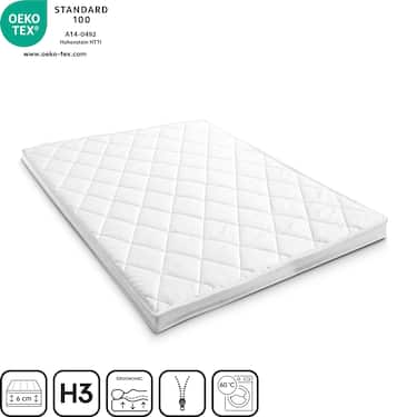 Komfortschaumtopper T6 140 x 200 cm, Höhe 6 cm, Härtegrad H3