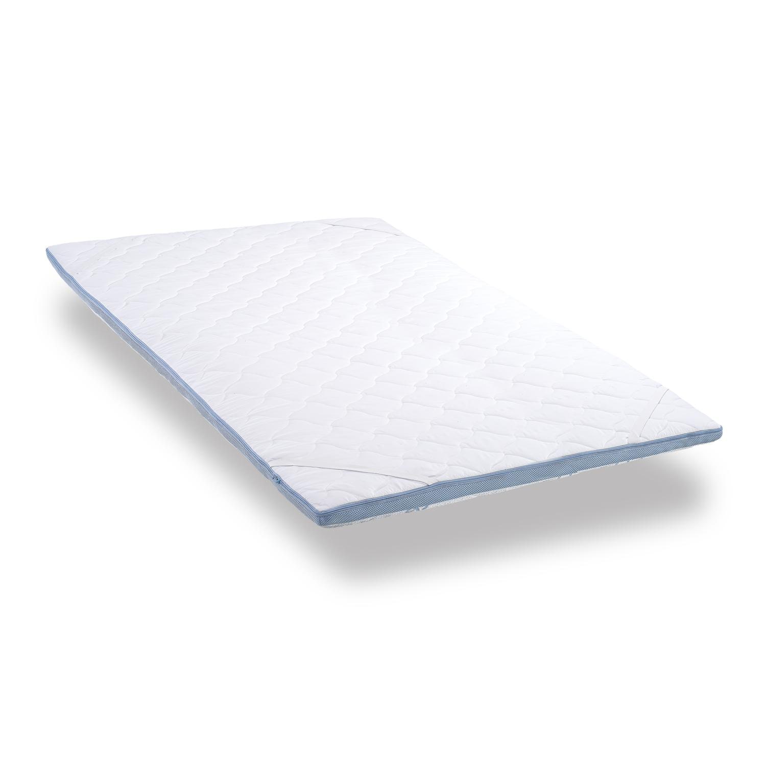 Cold foam topper CloudComfort Cool 140 x 200 cm H2/H3, height 7 cm, firmness level H2/H3, 7-zone topper with summer and winter side