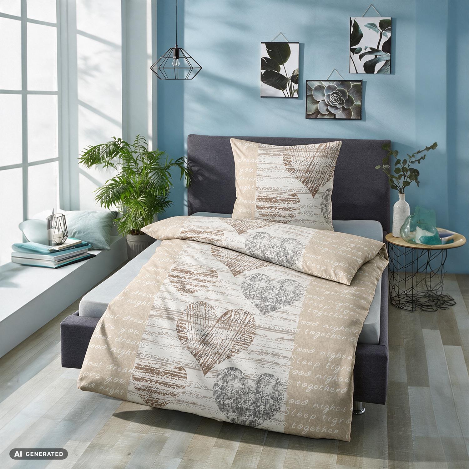 CloudComfort osnovni set posteljine od mikrovlakana (Srca) – 135 x 200 + 80 x 80 cm