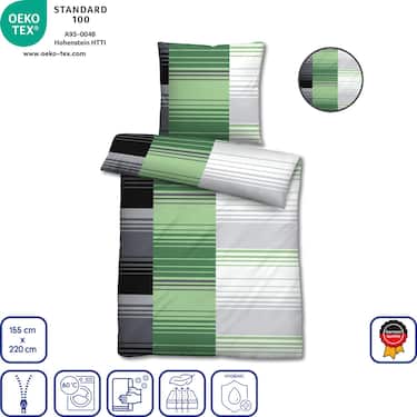 Pacote duplo de roupa de cama em microfibra seersucker 155 x 220 + 80 x 80 cm