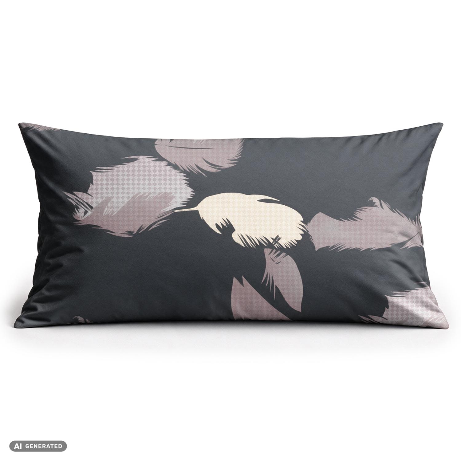 CloudComfort Basic katoenen kussensloop grijs/lila, set van 2 stuks, 40 x 80 cm