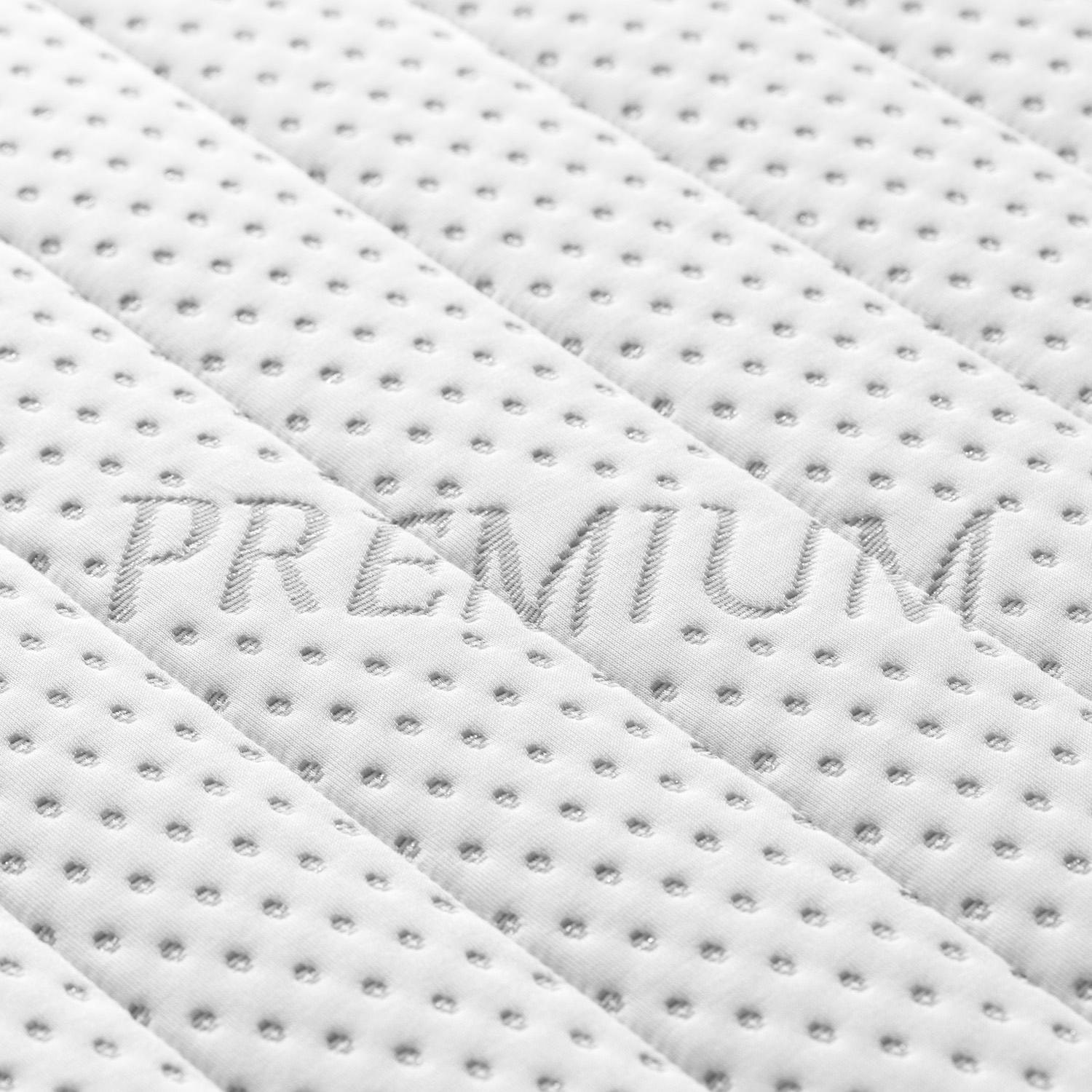 Bezug im Detail – Supportho Premium Topper 120 x 200 cm H3 + CloudComfort Basic Gel-Flocken Kissen 40 x 80 cm