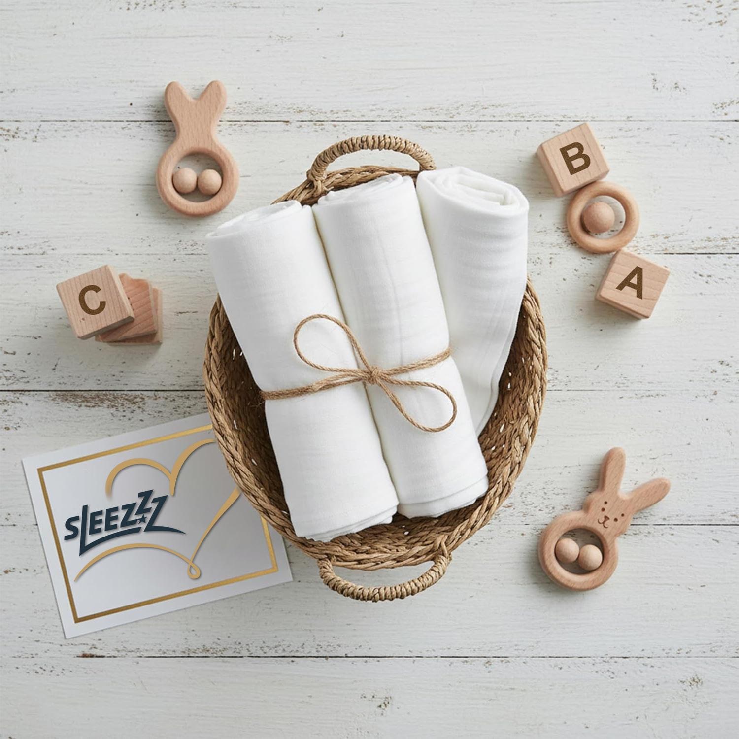 70 x 70 cm white gauze diapers in a pack of 10 made of 100% cotton
