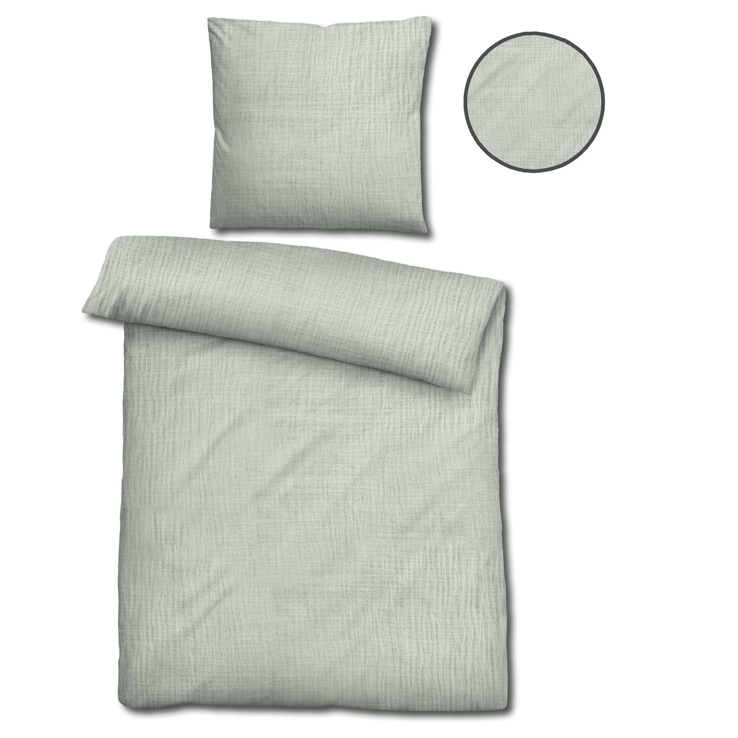 Çift kişilik paket Sleezzz® muslin nevresim yeşil 135 x 200 cm + 80 x 80 cm