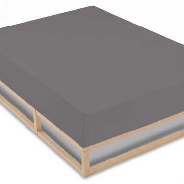 "CloudComfort Basic" pagrindinis paklodės lakštas, trikotažinis, elastingas, tamsiai pilkas 140 x 190 - 160 x 200 cm