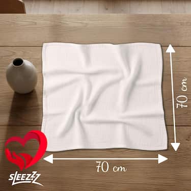 70 x 70 cm weiße Mullwindeln im 20er Pack aus 100% Baumwolle